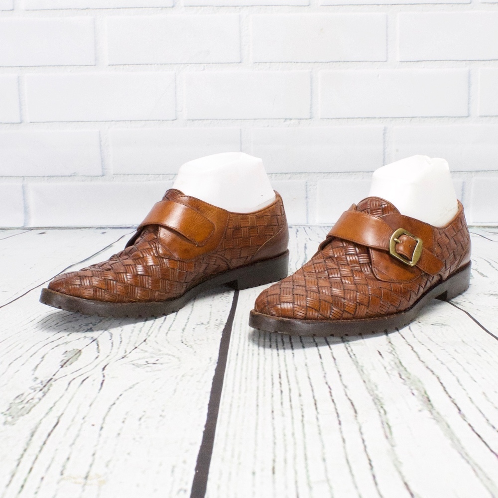 Cole Haan Woven Loafers Brown Leather Shoes 9 N - Picture 2 of 8
